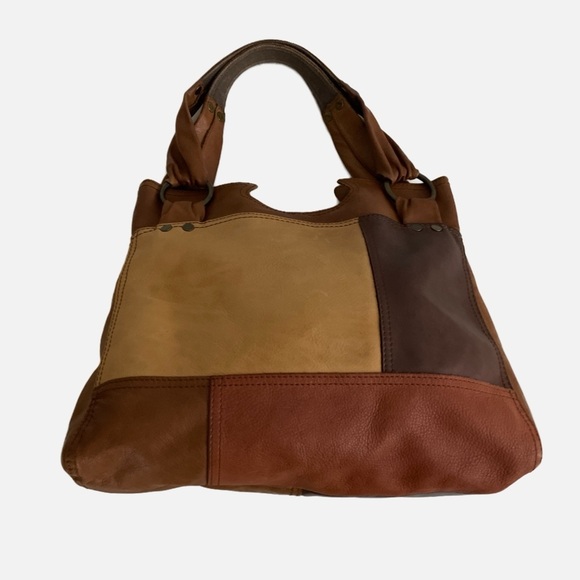 Lucky Brand Leather Vintage Inspired Y2K Shoulder Bag Purse Patchwork Hobo Rare - Picture 16 of 16